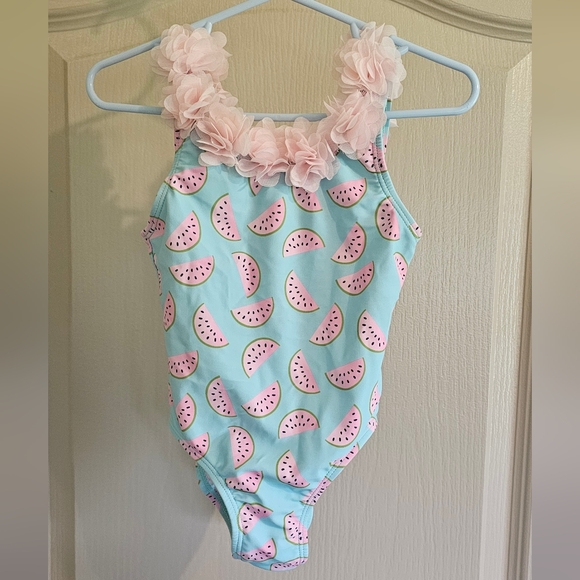 real love Other - Real Love 2T One Piece Bathing Suit With Watermelon 🍉 & Floral Lei Like Trim